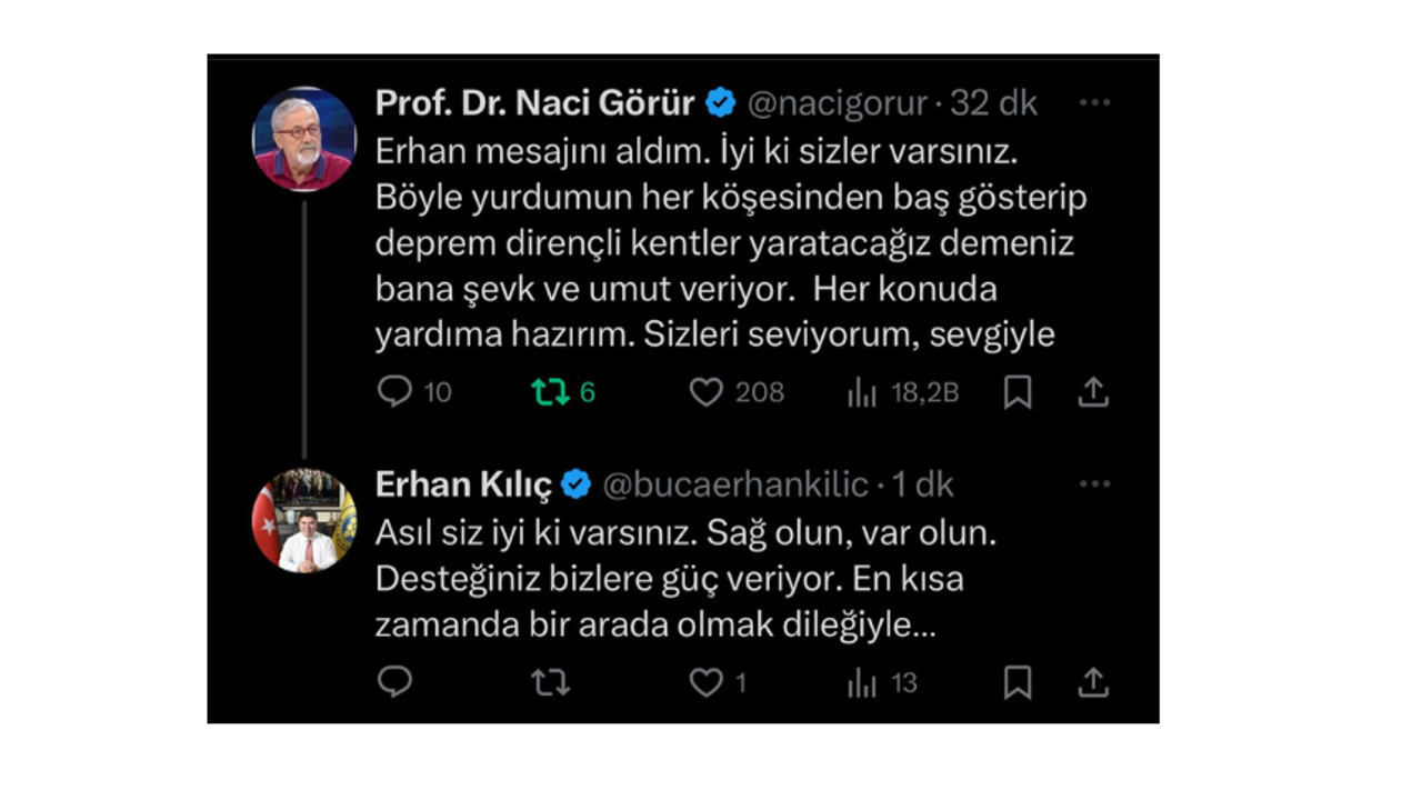 Prof. Görür’den Başkan Erhan Kılıç’a yanıt