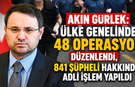 Akın Gürlek: Ülke Genelinde 48 Operasyon Düzenlendi, 841 Şüpheli Hakkında Adli İşlem Yapıldı