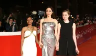 Angelina Jolie kızları Shiloh ve Zahara ile galada