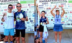 Çeşmeli sporcular Chios Yarı Maratonu’na damga vurdu