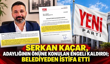 SERKAN KAÇAR, ADAYLIĞININ ÖNÜNE KONULAN ENGELİ KALDIRDI; BELEDİYEDEN İSTİFA ETTİ