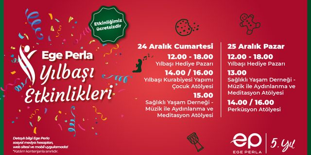 Ege Perla’da yılbaşına özel iyi yaşam etkinlikleri