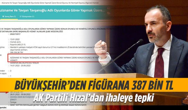 AK Partili Hızal'dan 'figüran' ihalesine tepki