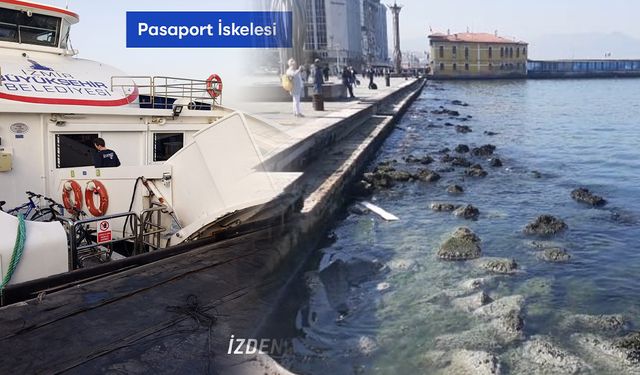 İzmir’de deniz çekildi, vapur iskeleye yanaşamıyor