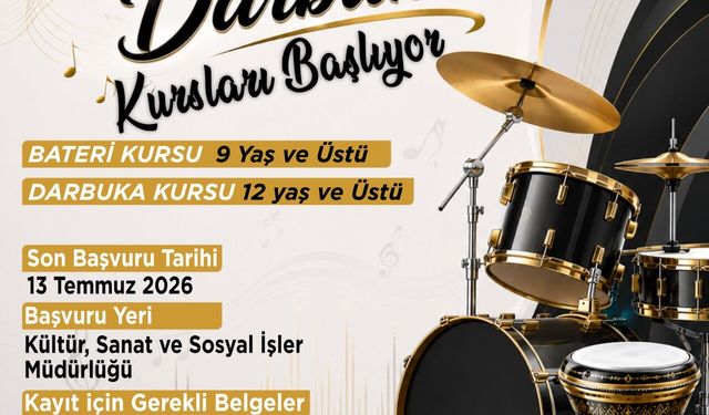 Menderes’te Bateri ve Darbuka Kursları Başlıyor