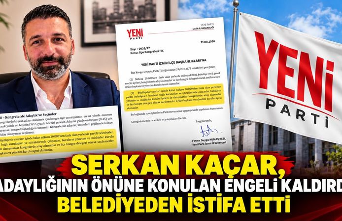 SERKAN KAÇAR, ADAYLIĞININ ÖNÜNE KONULAN ENGELİ KALDIRDI; BELEDİYEDEN İSTİFA ETTİ
