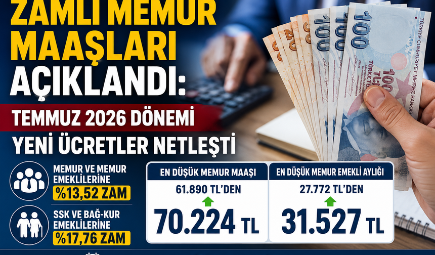 Zamlı Memur Maaşları Açıklandı: Temmuz 2026 Dönemi Yeni Ücretler Netleşti