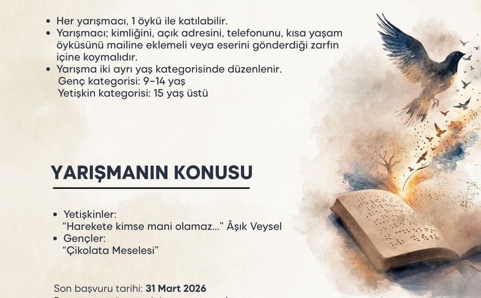 Görme engellilere yönelik TÜRGÖK 15. Öykü Yarışması başlıyor