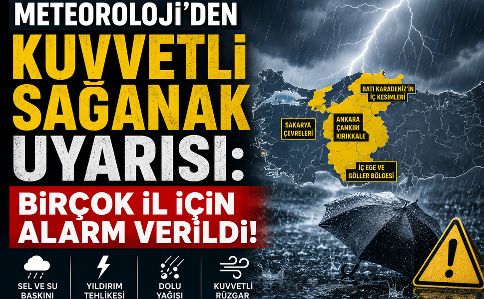 METEOROLOJİ’DEN KUVVETLİ SAĞANAK UYARISI: BİRÇOK İL İÇİN ALARM VERİLDİ
