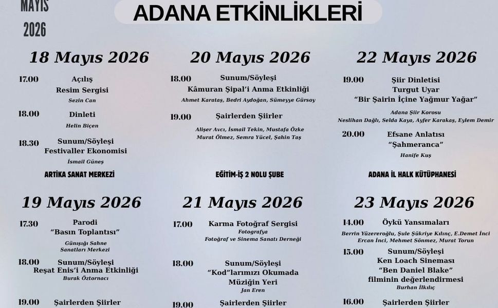 AKDENİZ’İN SANAT NEFESİ ADANA’DA YÜKSELECEK