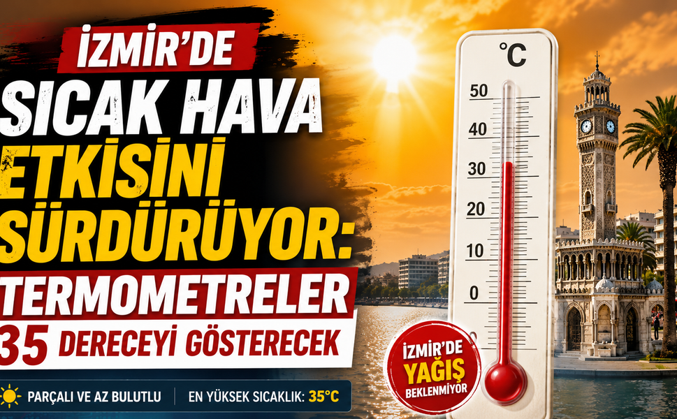 İzmir’de Sıcak Hava Etkisini Sürdürüyor: Termometreler 35 Dereceyi Gösterecek