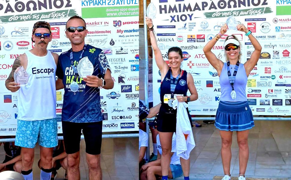 Çeşmeli sporcular Chios Yarı Maratonu’na damga vurdu