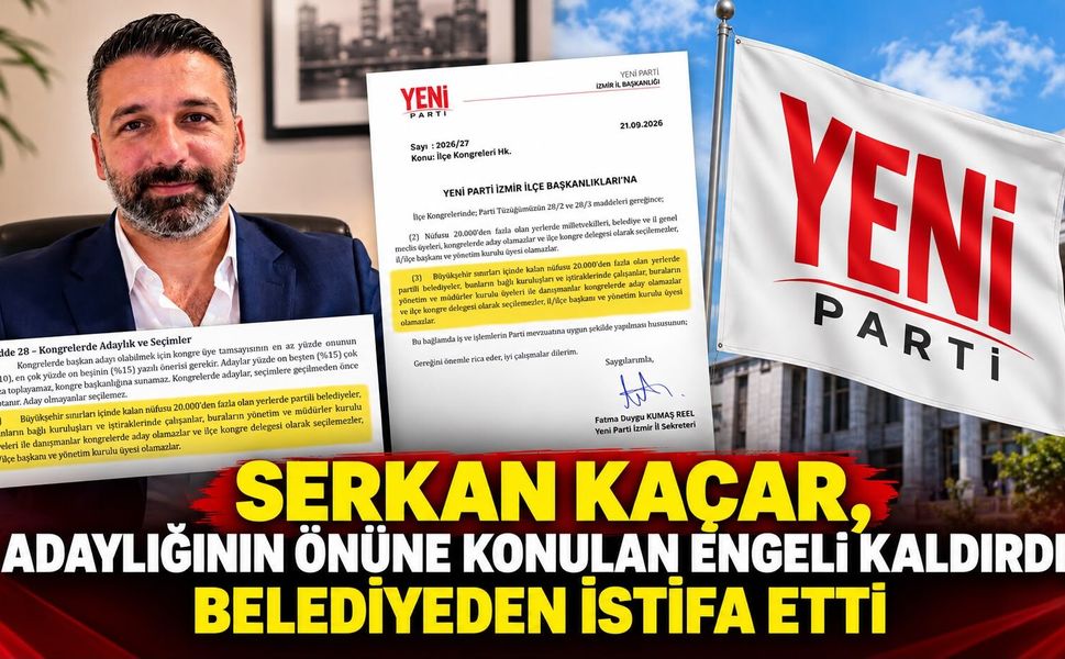 SERKAN KAÇAR, ADAYLIĞININ ÖNÜNE KONULAN ENGELİ KALDIRDI; BELEDİYEDEN İSTİFA ETTİ